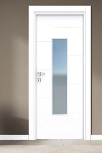 MELAMİN KARİZMA BEŞ CAMLI ODA KAPISI, BEYAZ, 86/204/14-17 CM